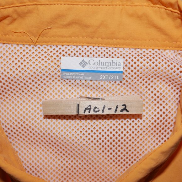 Columbia Bahama ll Short Sleeve PFG Shirt Men's Size 2XLT Orange Fishing Guide - Picture 9 of 10